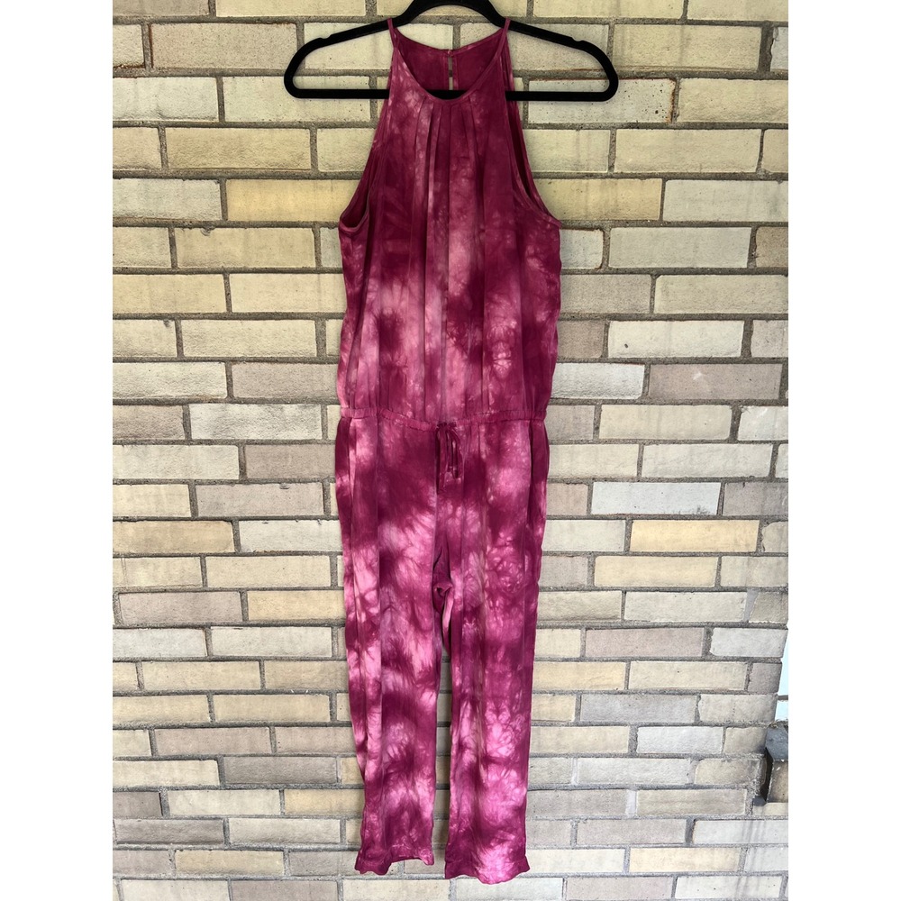 Cloth & Stone Pink White Tie Dye Halter Sleeveless Jumpsuit XS